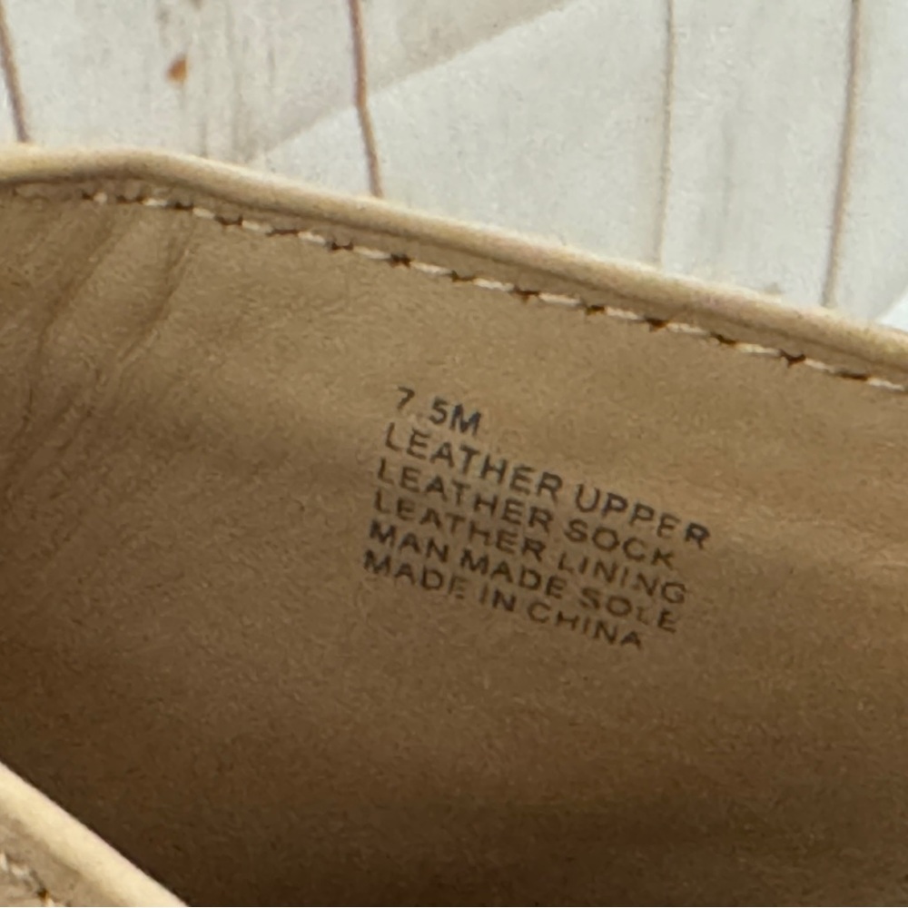 ANTONIO MELANI Kimberly Whitman Beige Tan Leather Wooden Clogs Mules Heels 7.5 - Picture 8 of 12